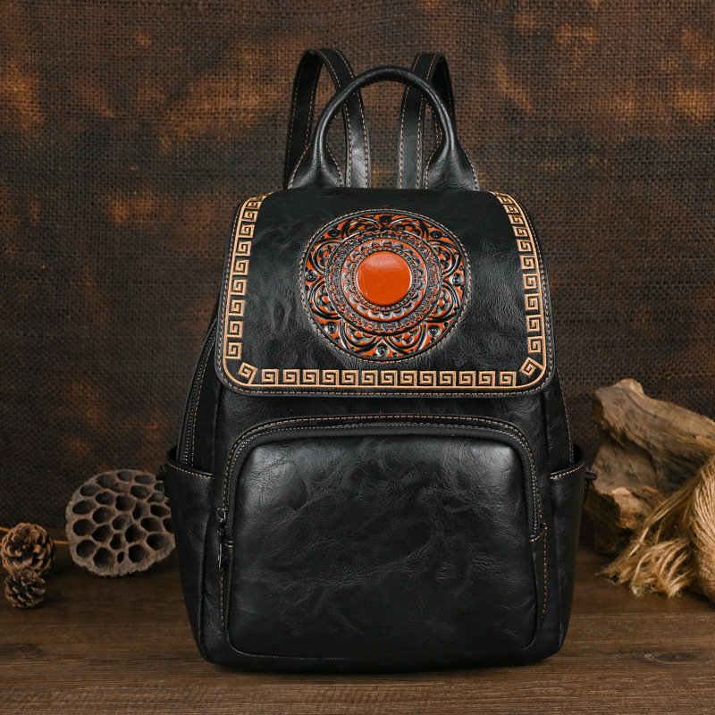 Leather Backpack Vintage - Johnature 2026 New Vintage Handmade Women's