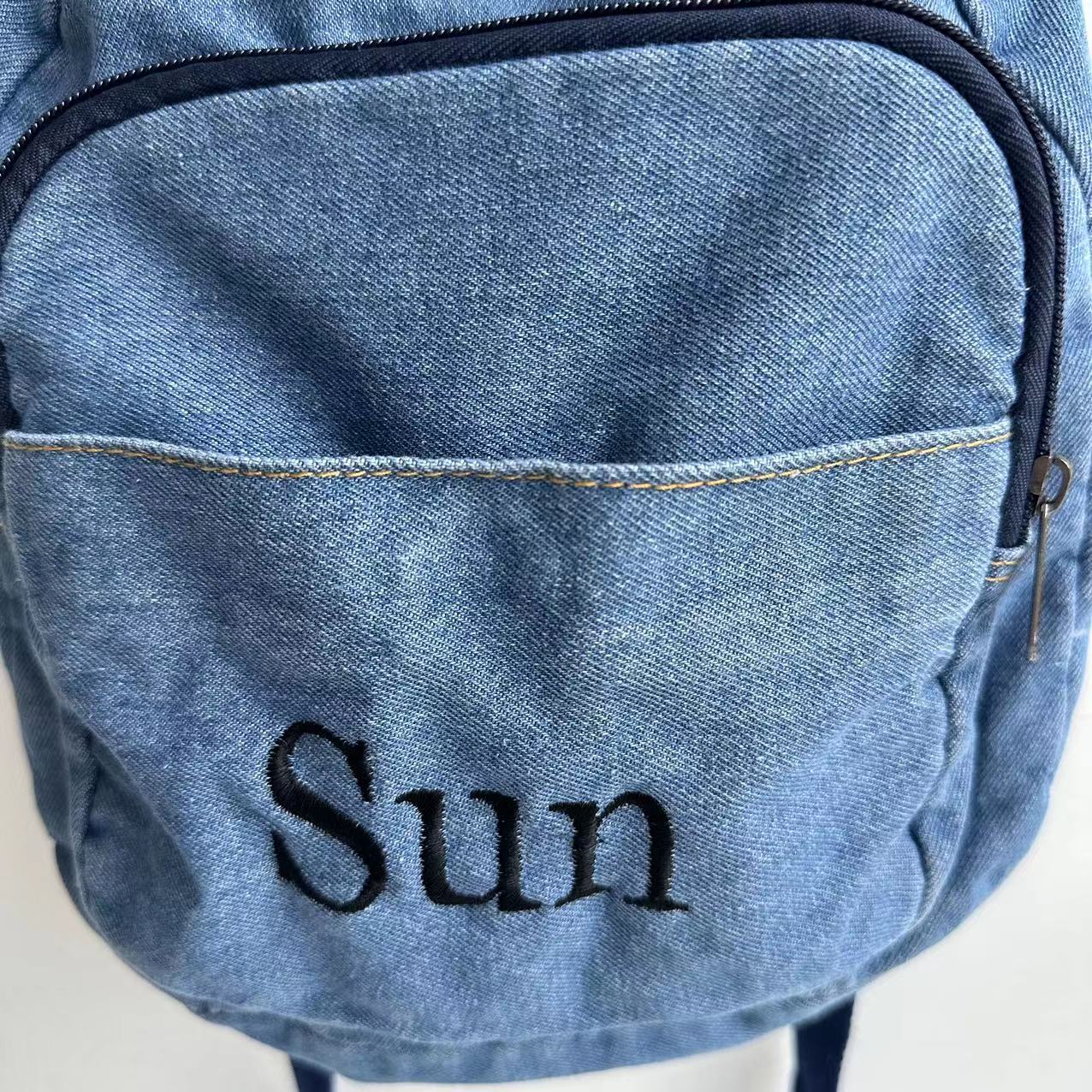 Denim Backpack Girls' New Stud - Canvas Backpack Casual ulasan dan harga