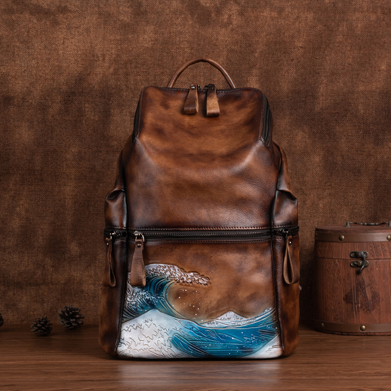 Johnature Genuine Leather Wome - Leather Backpack Vintage ulasan dan harga