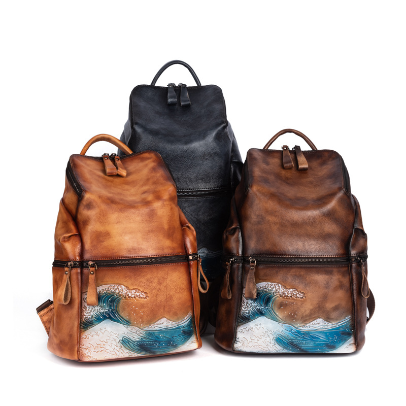 Johnature Genuine Leather Wome - Leather Backpack Vintage ulasan dan harga