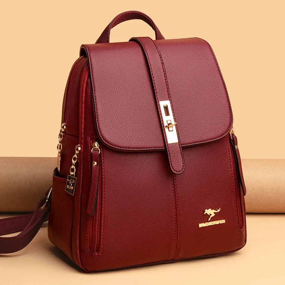 Women Leather Large Capacity B - Leather Backpack Vintage ulasan dan harga