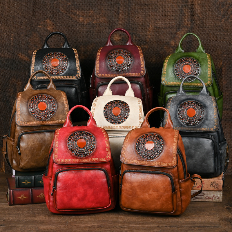 Johnature 2026 New Vintage Han - Leather Backpack Vintage ulasan dan harga