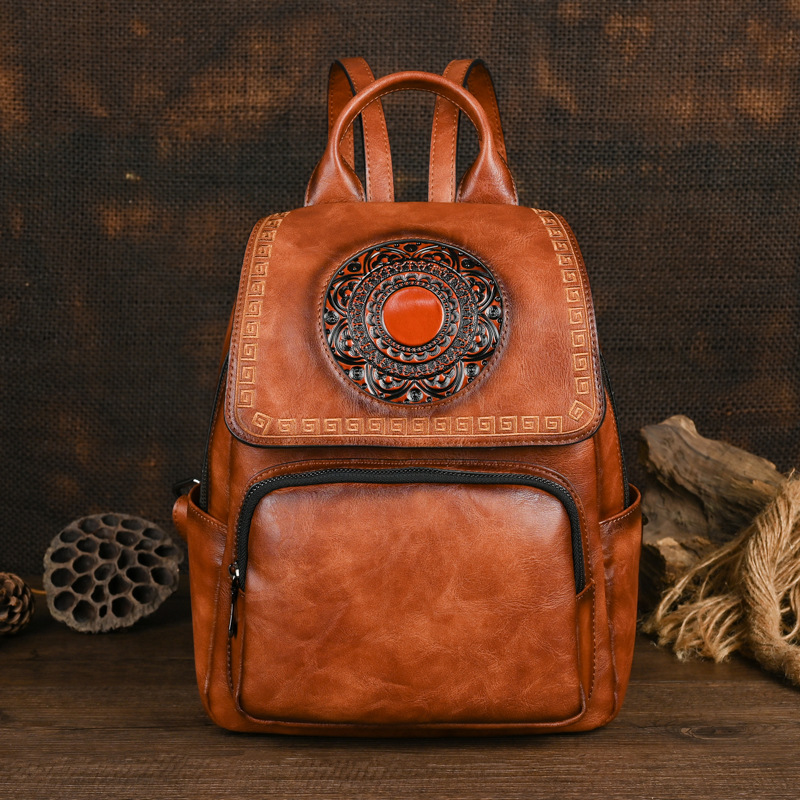 Johnature 2026 New Vintage Han - Leather Backpack Vintage ulasan dan harga