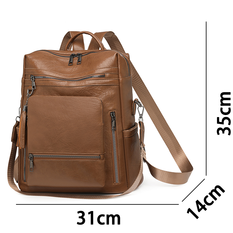 Vintage Leather Look Backpack  - Leather Backpack Vintage ulasan dan harga
