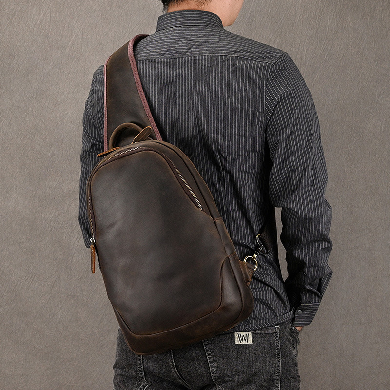 Large Size Causal Chest Bag Ge - Leather Backpack Vintage ulasan dan harga