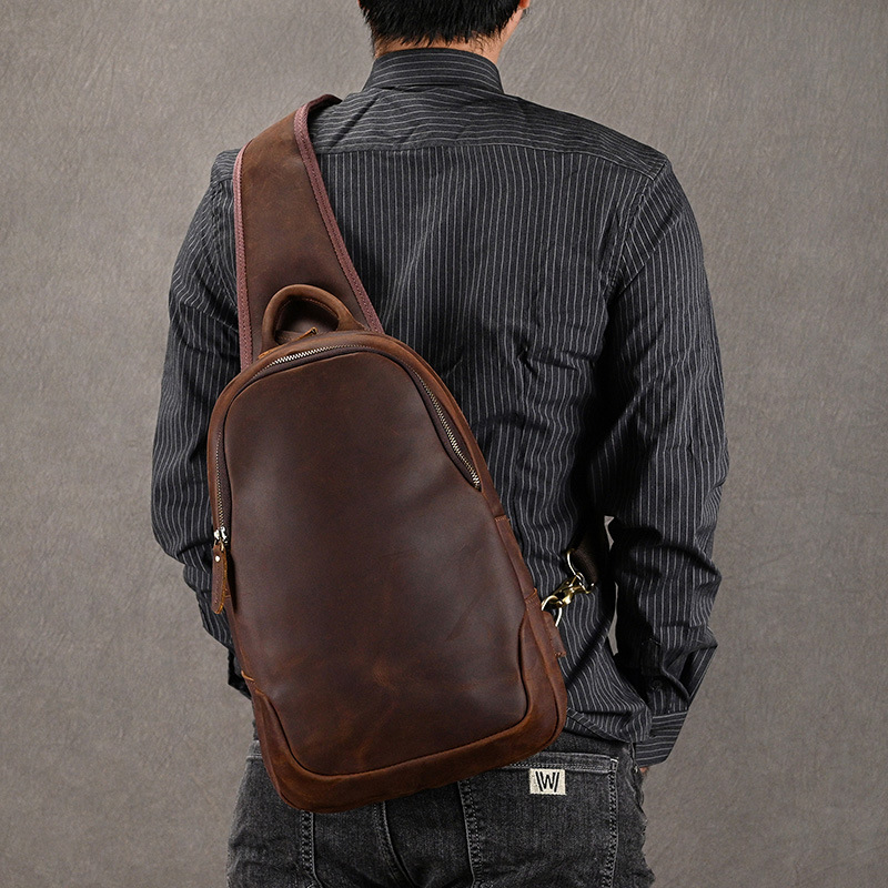 Large Size Causal Chest Bag Ge - Leather Backpack Vintage ulasan dan harga
